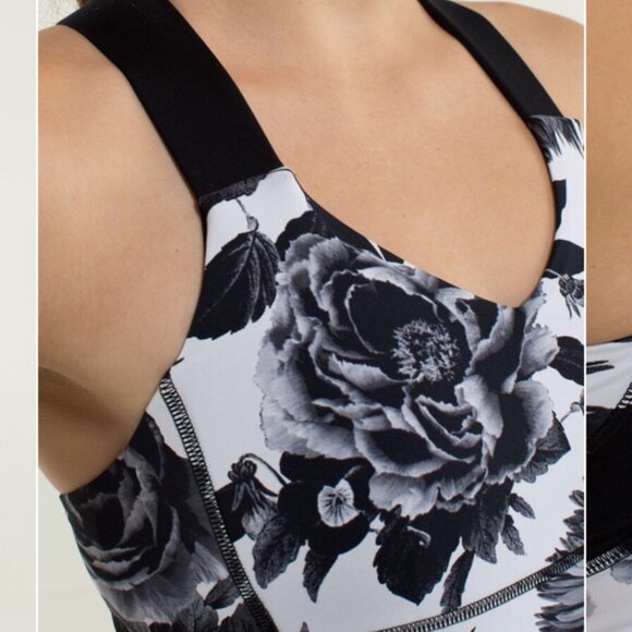 Lululemon Push Ur Limits Tank Black White Floral 6 - Picture 3 of 8